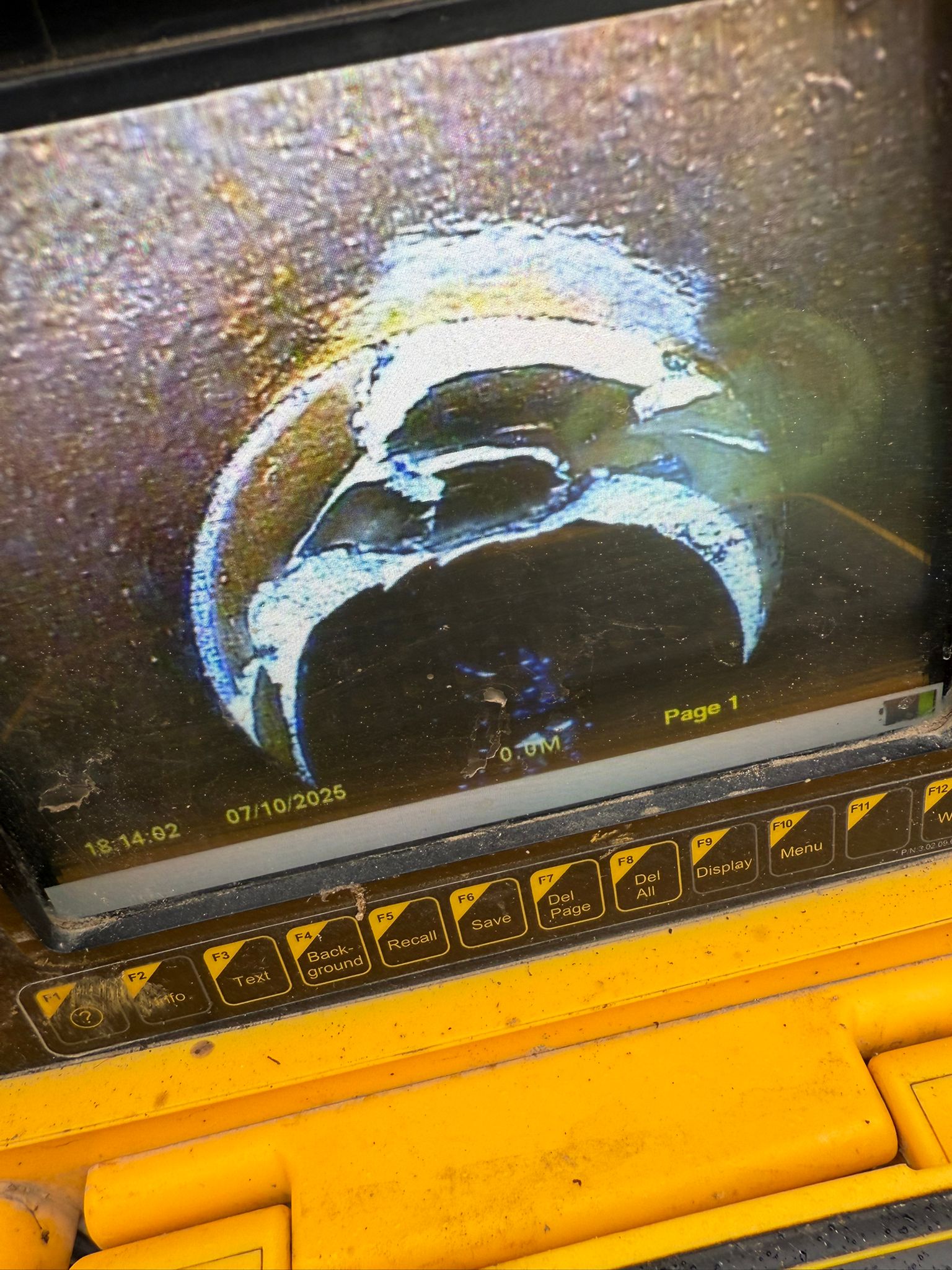 CCTV camera view of drain pipe condition Blackpool - validation survey after clearance