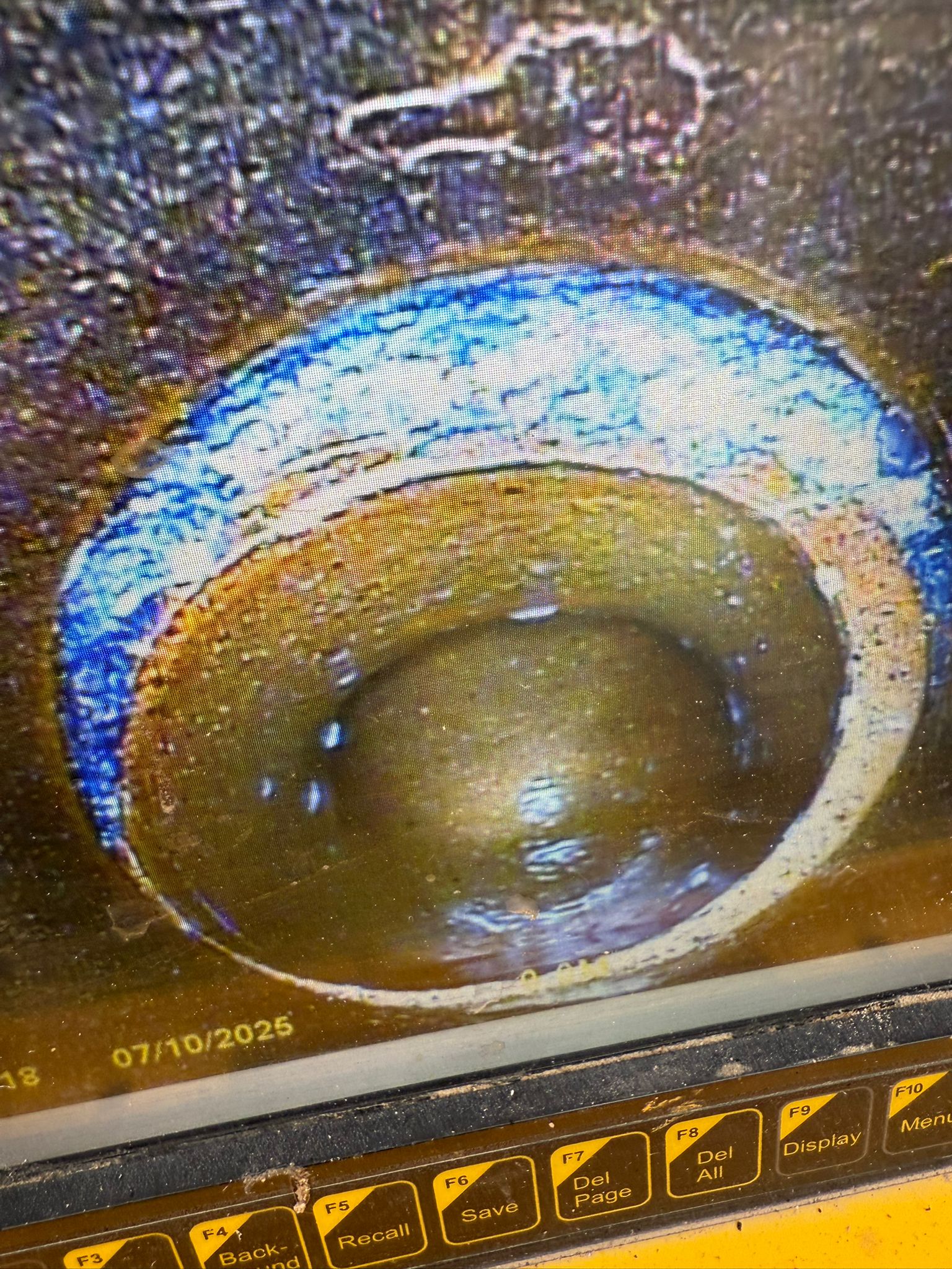 Drain defect identified during CCTV survey - pre purchase inspection Blackpool