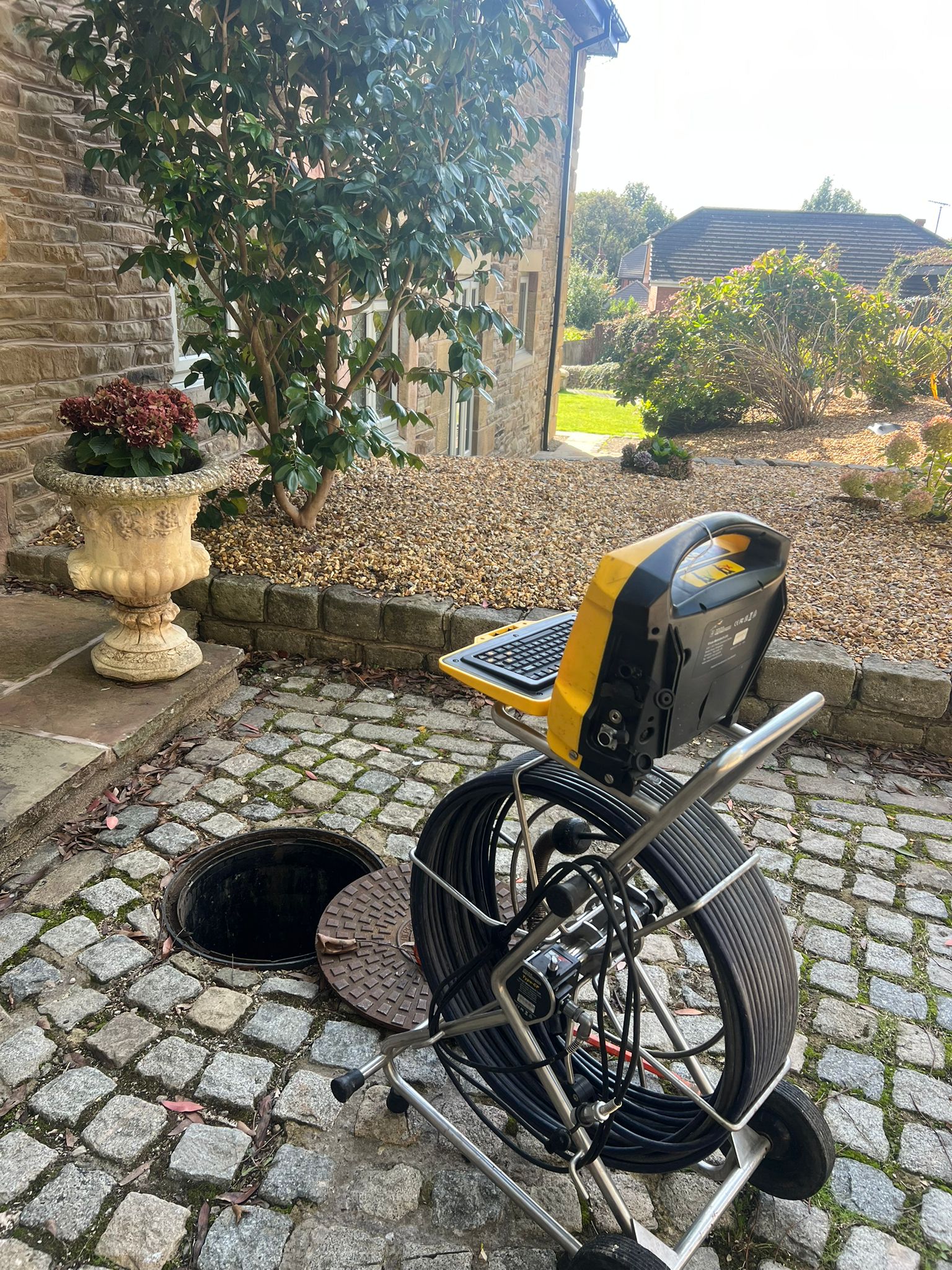 CCTV camera image of drain pipe condition - homebuyer survey Fylde Coast