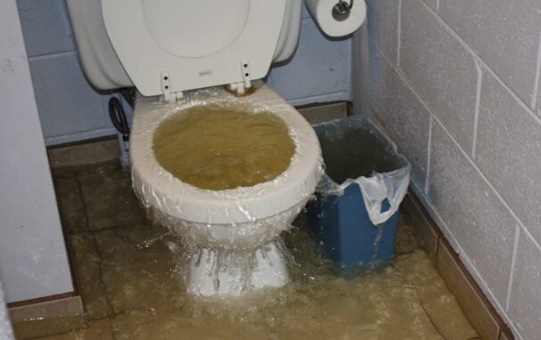Blocked toilet overflow - drainage emergency Blackpool