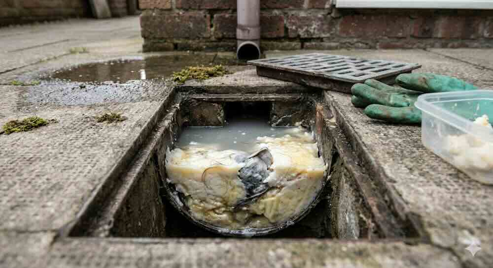 Outside Drain Blocked with Fat? How to Clear It Safely