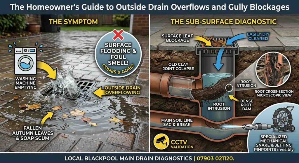 The Homeowner’s Guide to Outside Drain Overflows and Gully Blockages
