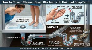 how to clean hair out of shower drain