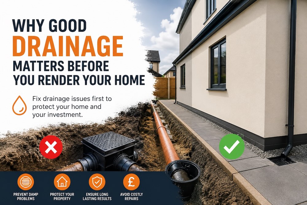 good drainage before rendering