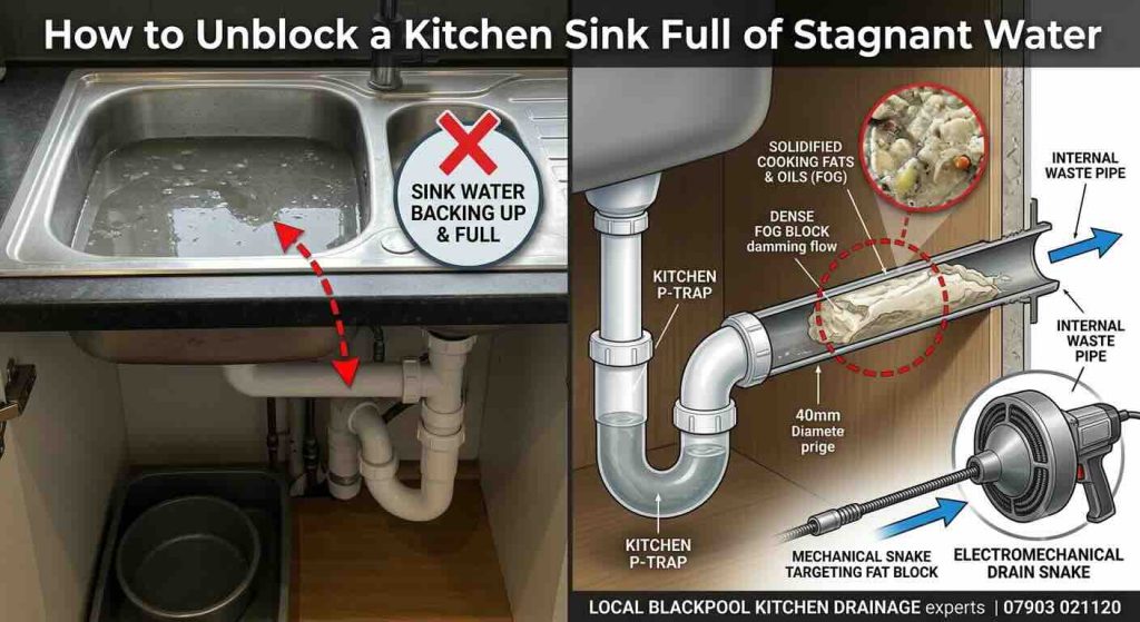How to Unblock a Kitchen Sink Full of Stagnant Water
